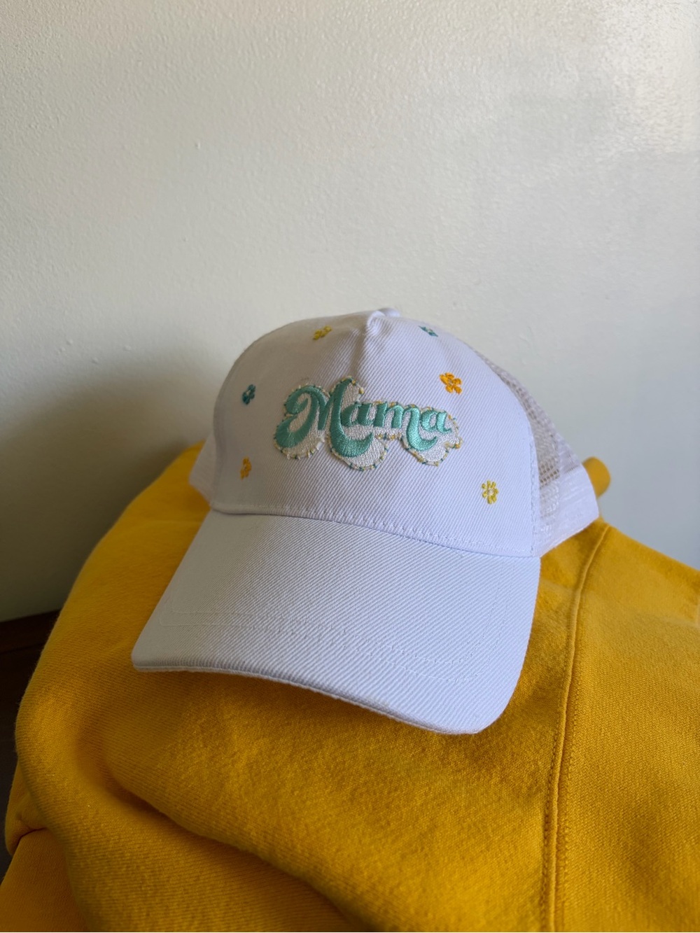 Mama baseball cap snap back hand made hand sewn one of a kind